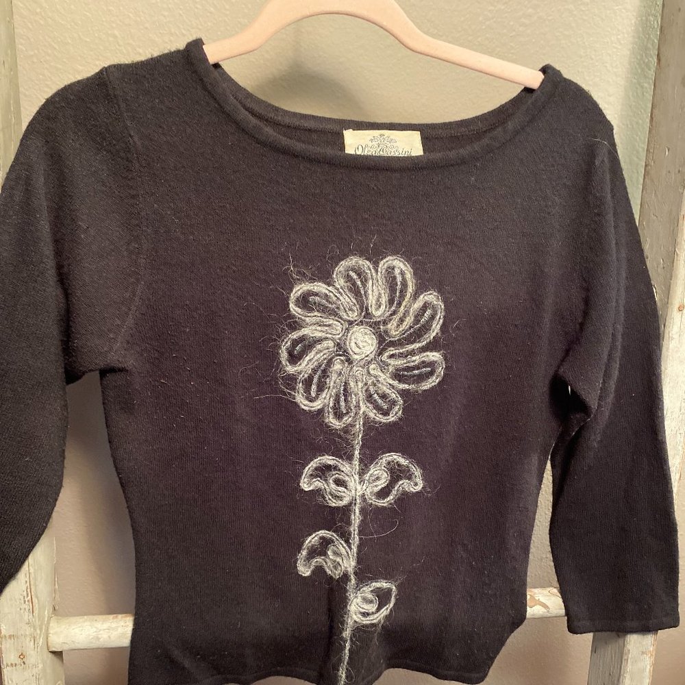 Oleg Cassini Flower Sweater